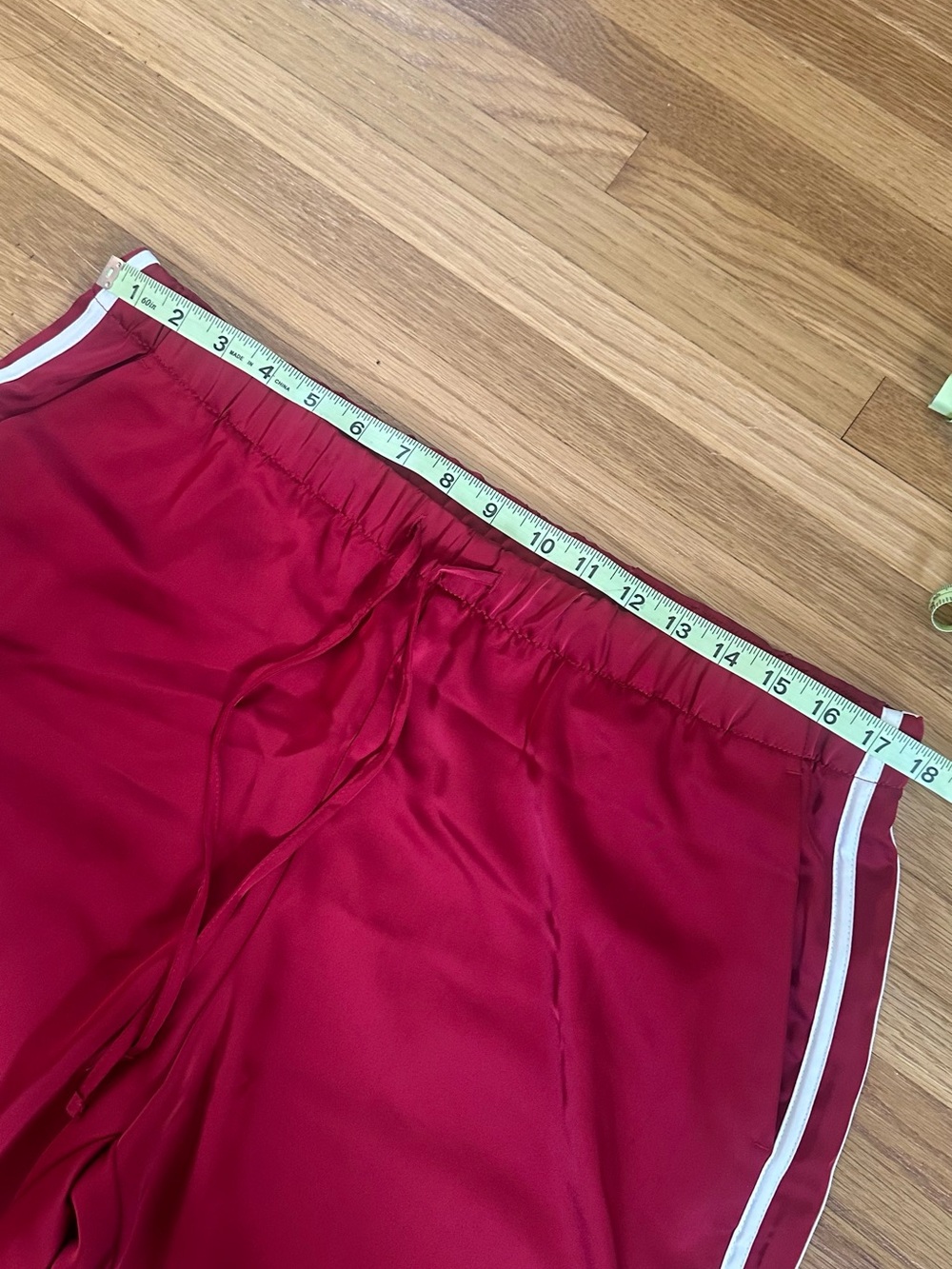 GAP Red Satin Wide-Leg Track Pants with Side Stripes TALL - Picture 6 of 8